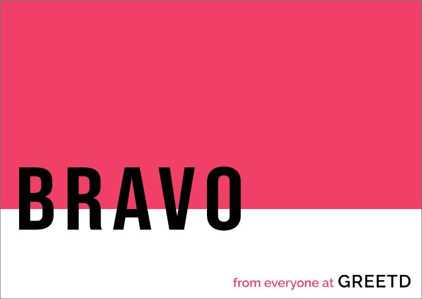 Custom Corporate Well Done Card - Bravo