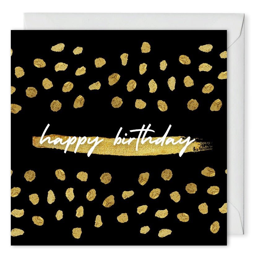 Happy Birthday Black And Gold Foil Card - View #4