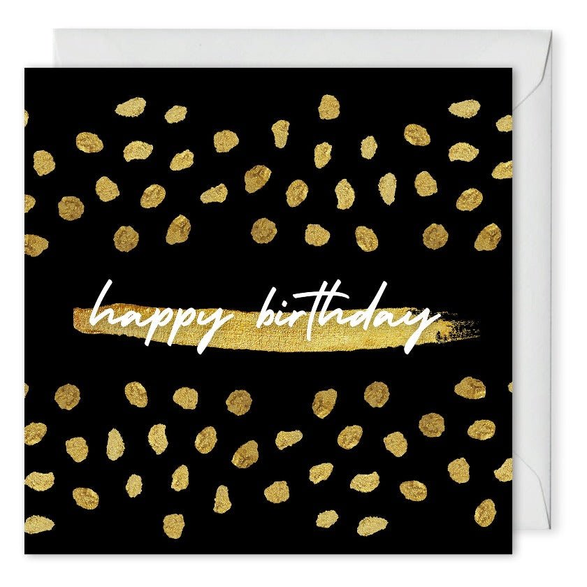 business birthday card black gold 