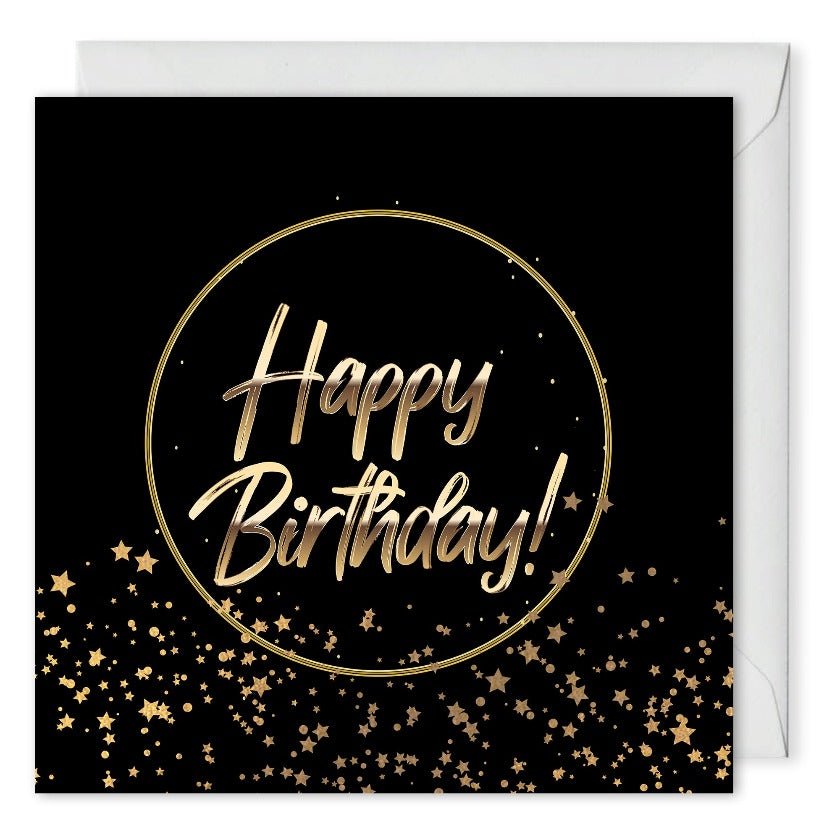 Corporate Birthday Card Black Gold 