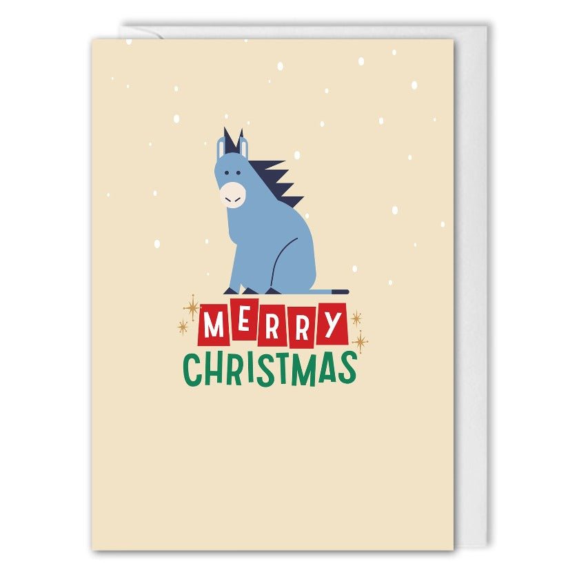 personalised business christmas card donkey