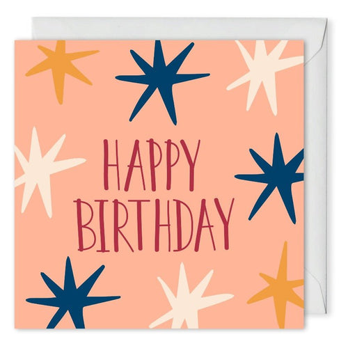 Stars Happy Birthday Card Employees Clients